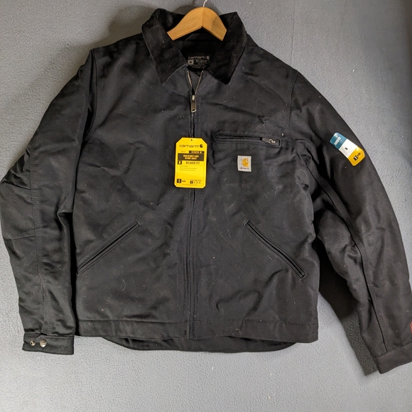 Carhartt Other - Carhartt Men's Black Canvas Jacket Flannel Lined FedEx Relaxed Fit Size Medium